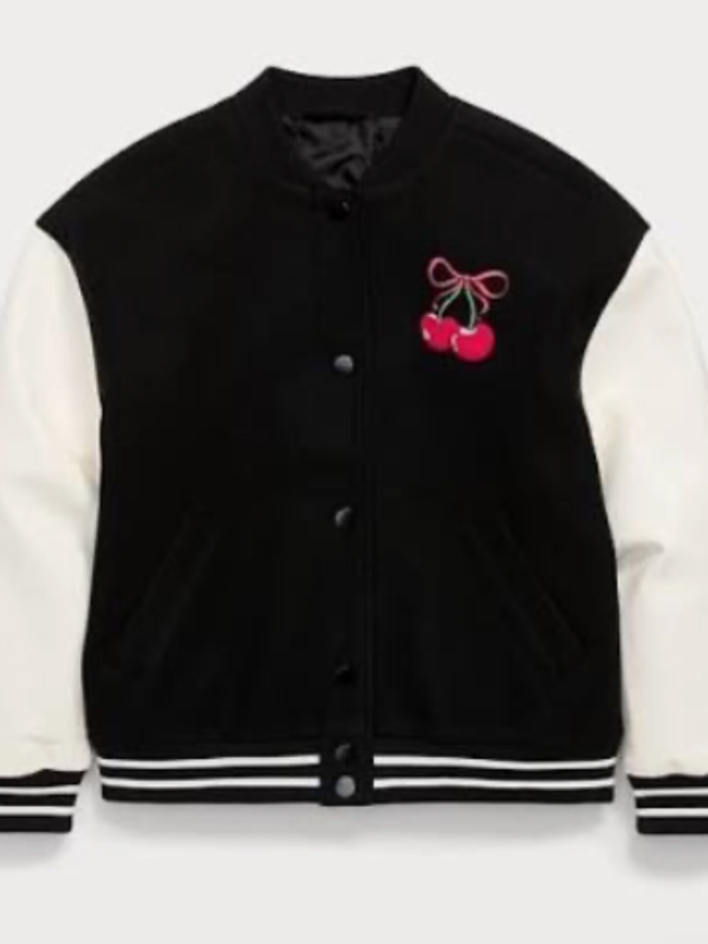 🌴 Old Navy Loose Button-Front Letterman-Style Bomber Jacket for Girls